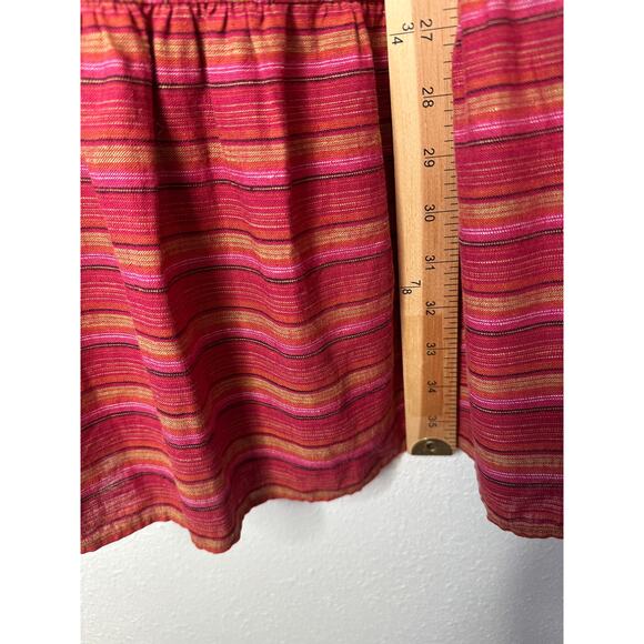 BCBG Generation Halter Mini Dress XS Pink Striped Sleeveless Flowy Ruffle Hem - Picture 15 of 16